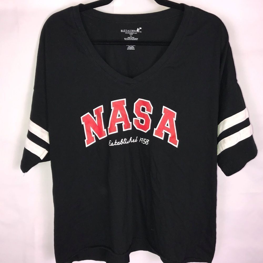 Buzz Aldrin V-Neck NASA Graphic T-shirt
